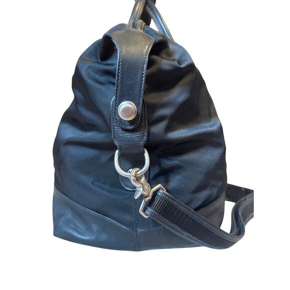 COACH Holdall Duffle Bag Black Canvas & Leather Large Zip Lock & Keys #5497 - Picture 4 of 16